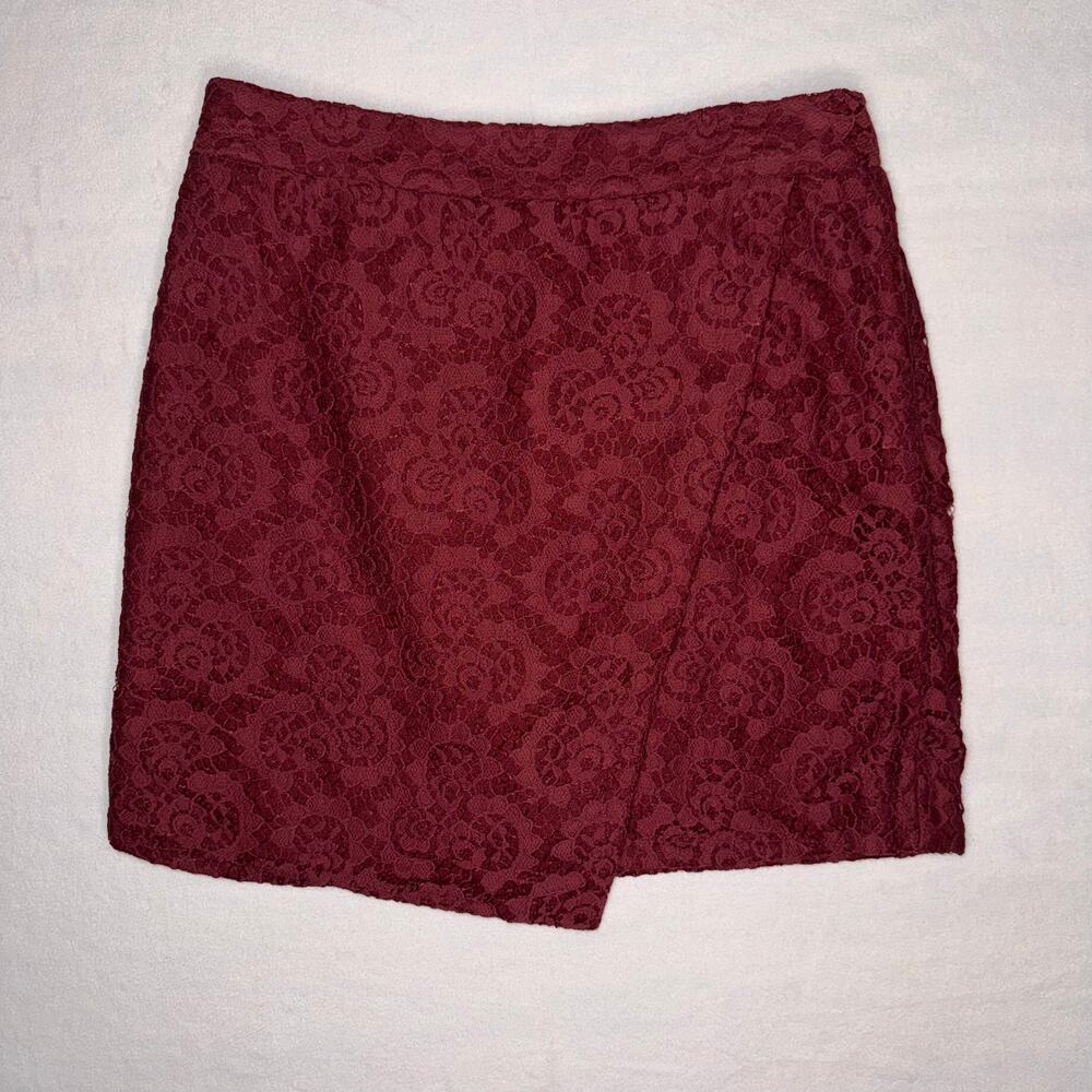Floral Lace Wrap Maroon 4 Madewell Mini Skirt
